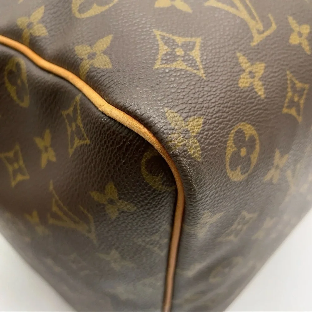 Auth Louis Vuitton Monogram Keepall 60 Boston Bag W/PadLock/Tag